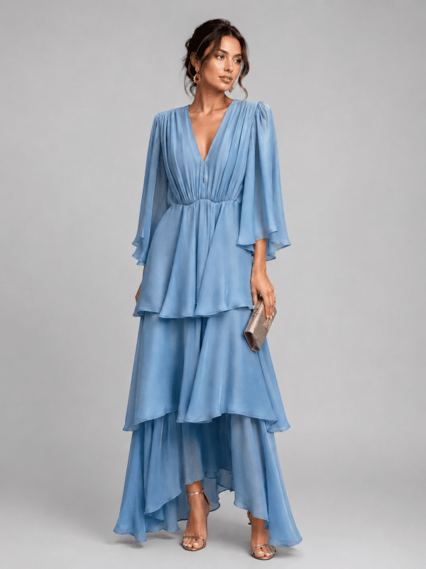 New Collection BE YOU SKY BLUE LAYERED MAXI DRESS