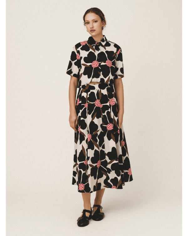 New Collection LOVE & ALICIA ISOLDE PRINTED MIDI SKIRT