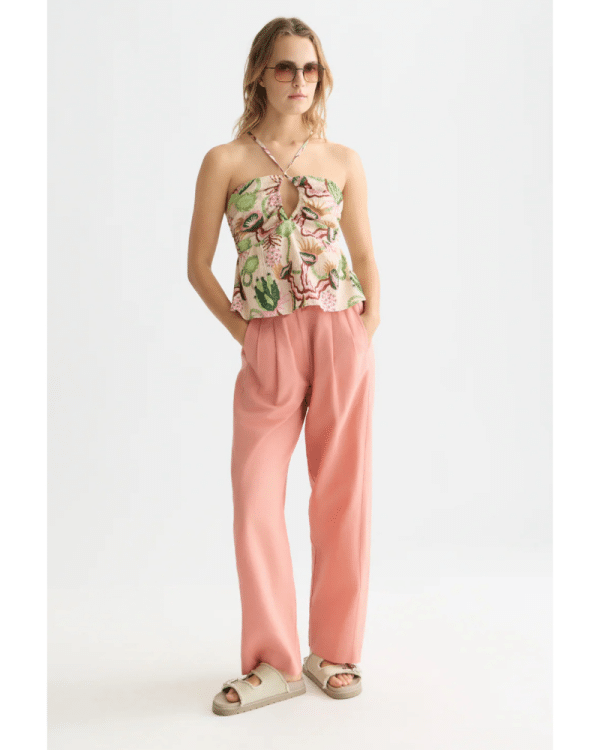 New Collection SCOTCH & SODA COTTON SEERSUCKER KEYHOLE HALTER TOP
