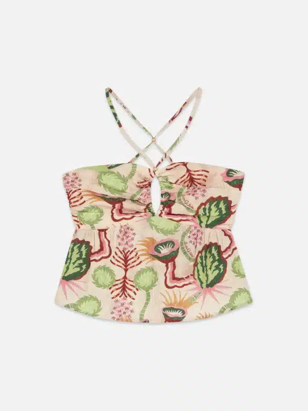 New Collection SCOTCH & SODA COTTON SEERSUCKER KEYHOLE HALTER TOP