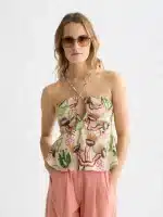 New Collection SCOTCH & SODA COTTON SEERSUCKER KEYHOLE HALTER TOP