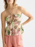 New Collection SCOTCH & SODA COTTON SEERSUCKER KEYHOLE HALTER TOP