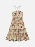 New Collection SCOTCH & SODA COTTON SEERSUCKER KEYHOLE HALTER MIDI DRESS