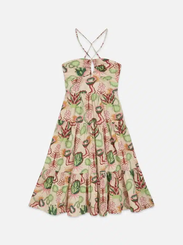 New Collection SCOTCH & SODA COTTON SEERSUCKER KEYHOLE HALTER MIDI DRESS