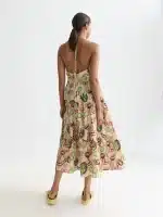 New Collection SCOTCH & SODA COTTON SEERSUCKER KEYHOLE HALTER MIDI DRESS
