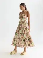 New Collection SCOTCH & SODA COTTON SEERSUCKER KEYHOLE HALTER MIDI DRESS