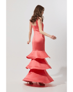 New Collection BE YOU CORAL PINK TIERED MERMAID MAXI DRESS
