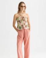 New Collection SCOTCH & SODA COTTON SEERSUCKER KEYHOLE HALTER TOP