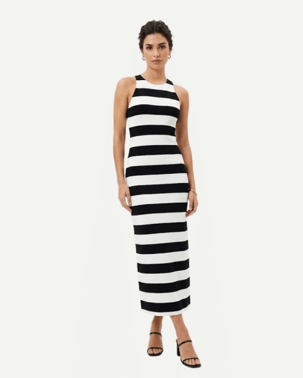New Collection CKONTOVA STRIPED MIDI DRESS