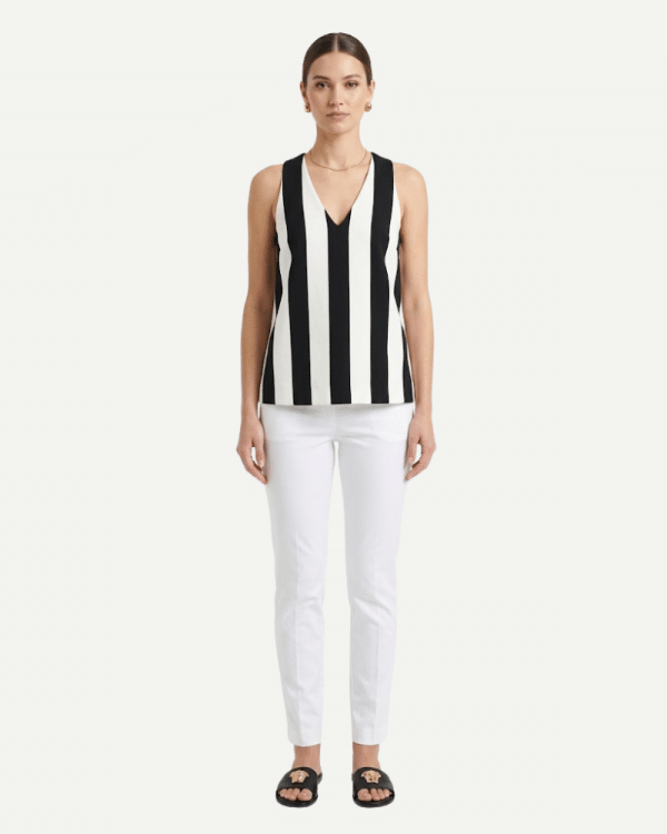 New Collection CKONTOVA V NECK STRIPED TOP