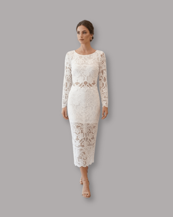 New collection BE YOU ELEGANT WHITE ELEGANT LACE TWO – PIECE MIDI SET