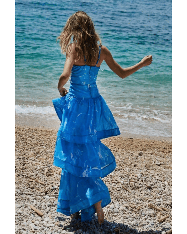 New Collection BE YOU FLORAL PRINTED BLUE MAXI DRESS
