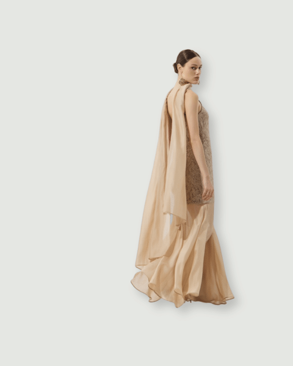 New Collection BE YOU  MAXI DRESS WITH LACE & ONE SHOULDER