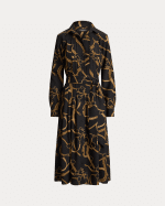 New Collection LAUREN RALPH LAUREN BELTING – PRINT PLEATED CREPE SHIRTDRESS