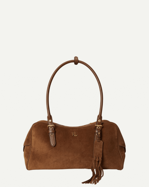 New Collection LAUREN RALPH LAUREN SUEDE LARGE MARCY ZIP SATCHEL