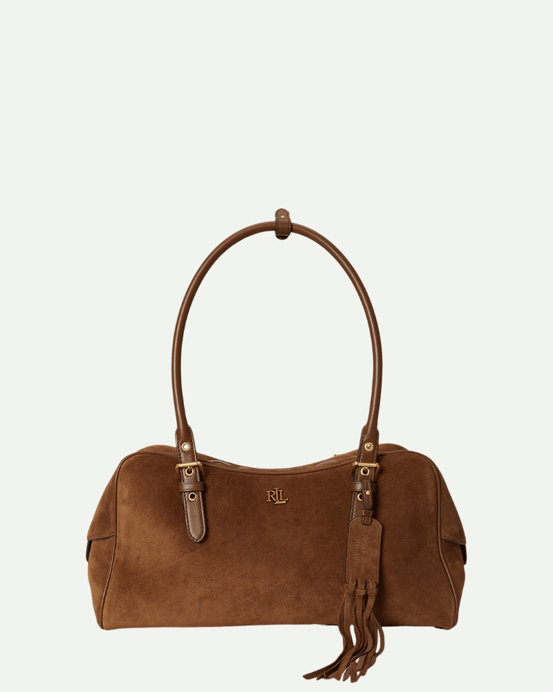 New Collection LAUREN RALPH LAUREN SUEDE LARGE MARCY ZIP SATCHEL New Collection LAUREN RALPH LAUREN SUEDE LARGE MARCY ZIP SATCHEL