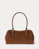 New Collection LAUREN RALPH LAUREN SUEDE LARGE MARCY ZIP SATCHEL