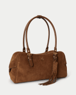 New Collection LAUREN RALPH LAUREN SUEDE LARGE MARCY ZIP SATCHEL