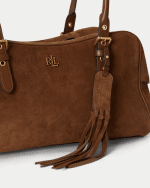 New Collection LAUREN RALPH LAUREN SUEDE LARGE MARCY ZIP SATCHEL