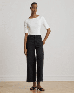 New Collection LAUREN RALPH LAUREN WHITE STRECH COTTON BOATNECH T-SHIRT