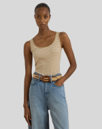 Clothing LAUREN RALPH LAUREN BEIGE STRIPED STRAP TOP