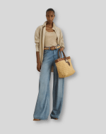 Clothing LAUREN RALPH LAUREN BEIGE STRIPED STRAP TOP