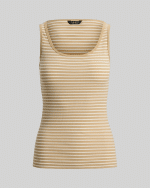 Clothing LAUREN RALPH LAUREN BEIGE STRIPED STRAP TOP