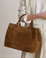 New collection LAUREN RALPH LAUREN PERFORATED SUEDE LARGE MERCY SATCHEL