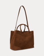 New collection LAUREN RALPH LAUREN PERFORATED SUEDE LARGE MERCY SATCHEL