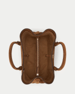 New collection LAUREN RALPH LAUREN PERFORATED SUEDE LARGE MERCY SATCHEL
