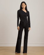 New Collection LAUREN RALPH LAUREN JERSEY ASYMMETRICAL LONG – SLEEVE TOP