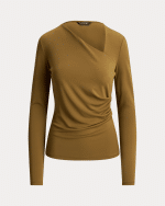 New Collection LAUREN RALPH LAUREN JERSEY ASYMMETRICAL LONG – SLEEVE TOP
