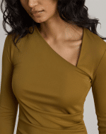 New Collection LAUREN RALPH LAUREN JERSEY ASYMMETRICAL LONG – SLEEVE TOP