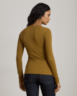 New Collection LAUREN RALPH LAUREN JERSEY ASYMMETRICAL LONG – SLEEVE TOP