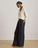 New collection LAUREN RALPH LAUREN MASCARPONE-CRAEAM COTTON-MODAL POLO JUMPER