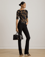 New Collection LAUREN RALPH LAUREN BELTING – PRINT COTTON BOATNECK T-SHIRT