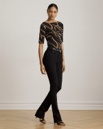 New Collection LAUREN RALPH LAUREN BELTING – PRINT COTTON BOATNECK T-SHIRT