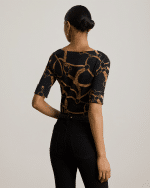 New Collection LAUREN RALPH LAUREN BELTING – PRINT COTTON BOATNECK T-SHIRT
