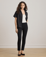 New collection LAUREN RALPH LAUREN BLACK STRETCH COTTON BLEND TWILL TROUSERS