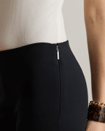 New collection LAUREN RALPH LAUREN BLACK STRETCH COTTON BLEND TWILL TROUSERS