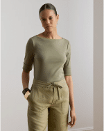 New Collection LAUREN RALPH LAUREN STRETCH COTTON BOATNECK T-SHIRT