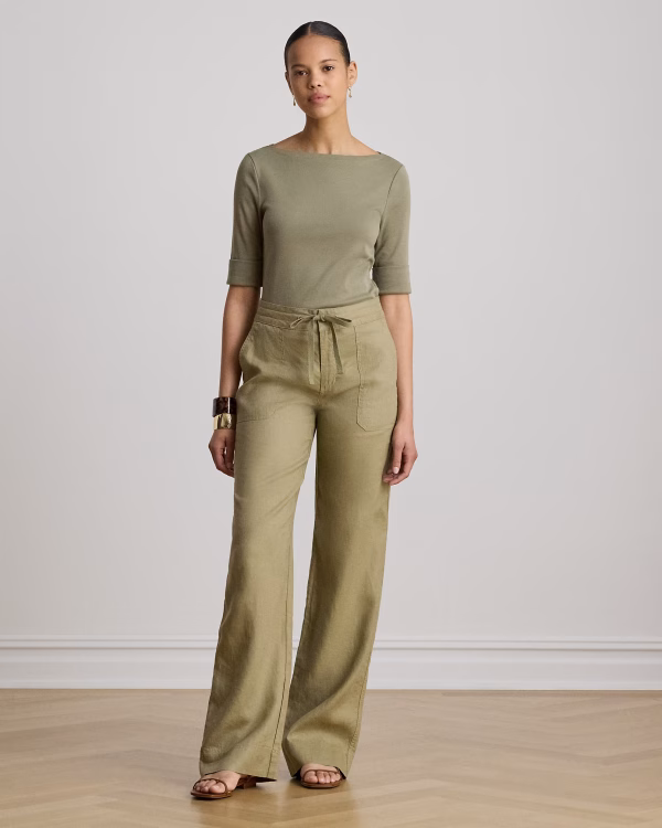 New Collection LAUREN RALPH LAUREN STRETCH COTTON BOATNECK T-SHIRT
