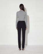 New Collection ELISABETTA FRANCHI BLACK TROUSERS IN DOUBLE LAYER STRECH CREPE