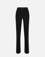 New Collection ELISABETTA FRANCHI BLACK TROUSERS IN DOUBLE LAYER STRECH CREPE