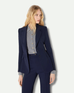 New Collection ELISABETTA FRANCHI  JACKET IN DOUBLE LAYER STRETCH CREPE FABRIC