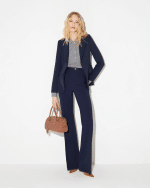 New Collection ELISABETTA FRANCHI  JACKET IN DOUBLE LAYER STRETCH CREPE FABRIC