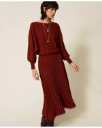 New Collection TWINSET RUST – COLORED TWIN SET DRESS