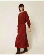 New Collection TWINSET RUST – COLORED TWIN SET DRESS