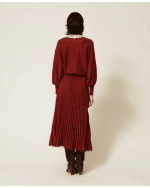 New Collection TWINSET RUST – COLORED TWIN SET DRESS