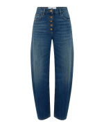 New Collection ELISABETTA FRANCHI BALLON JEANS WITH JEWEL BUTTOMS